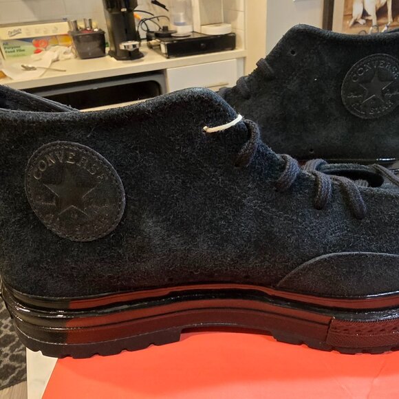 CONVERSE MENS'S CHUCK 70 MID CHUKKA NATIONAL SUEDE BLACK A16370C SIZE US 10 NEW - Picture 1 of 16